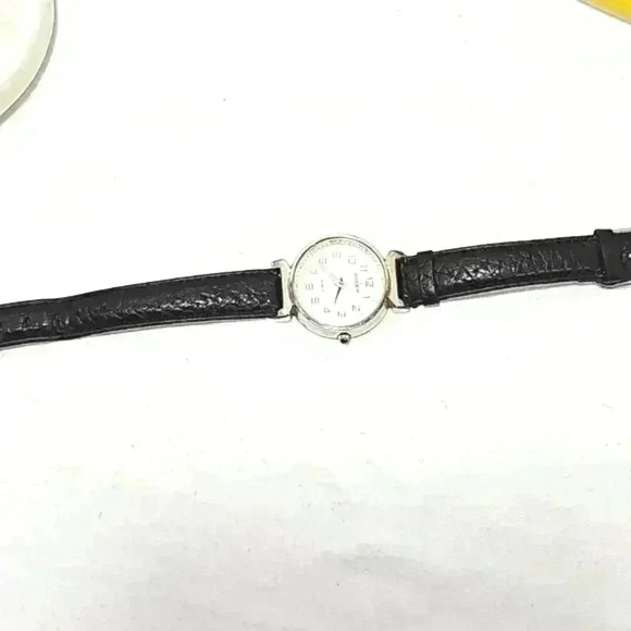 Gossip women's wrist watch leather black stainless steel silver buckle vintage - Picture 3 of 14